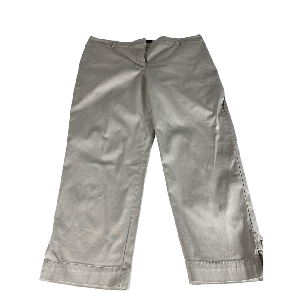 Women's Talbots White Perfect Crop Pants Size 12P